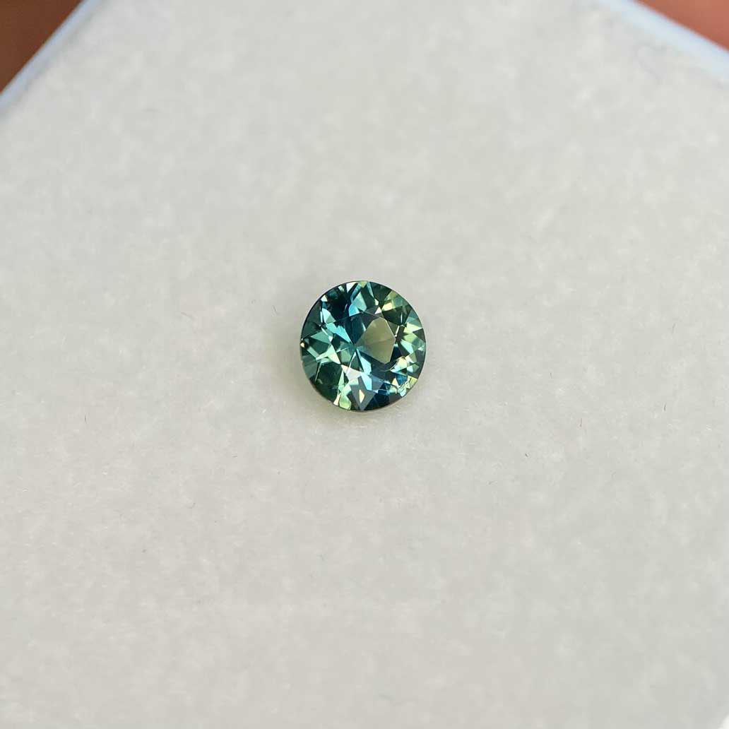 0.47ct round Australian parti sapphire for bespoke engagement ring