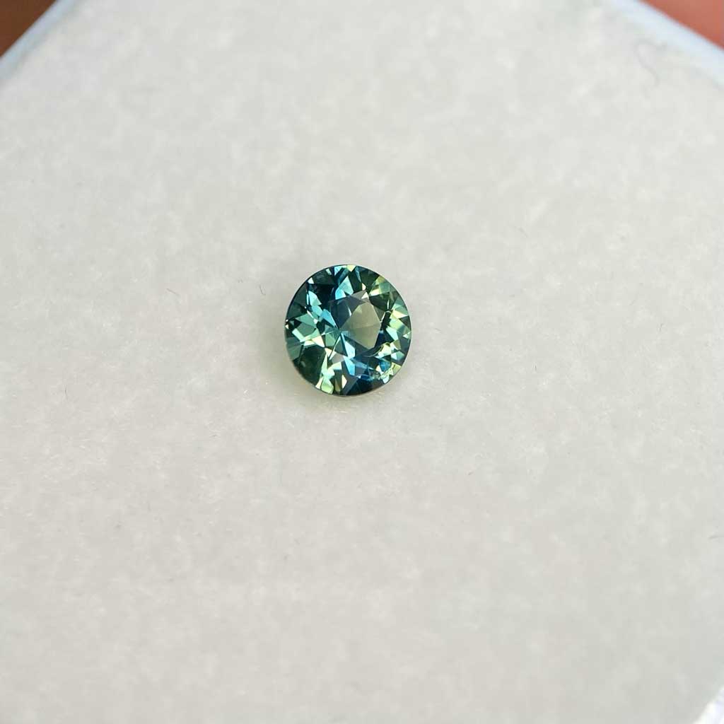 0.47ct round Australian parti sapphire for bespoke engagement ring