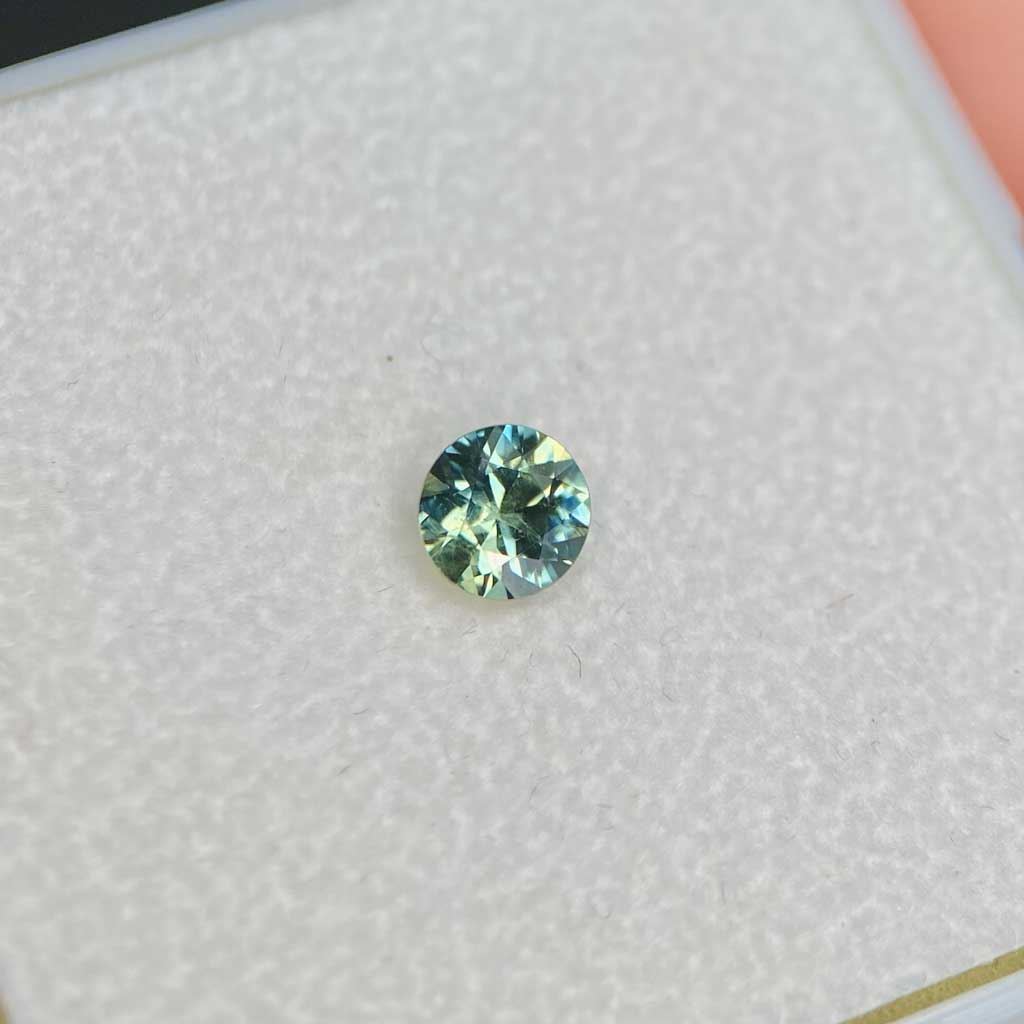 0.53ct round Australian parti sapphire for bespoke engagement ring