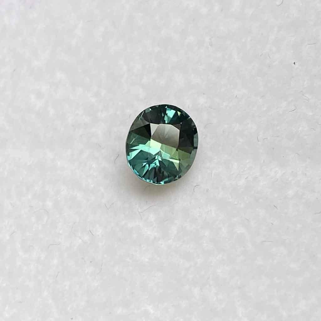 1.01ct oval Madagascan teal sapphire - Lizunova Fine Jewels