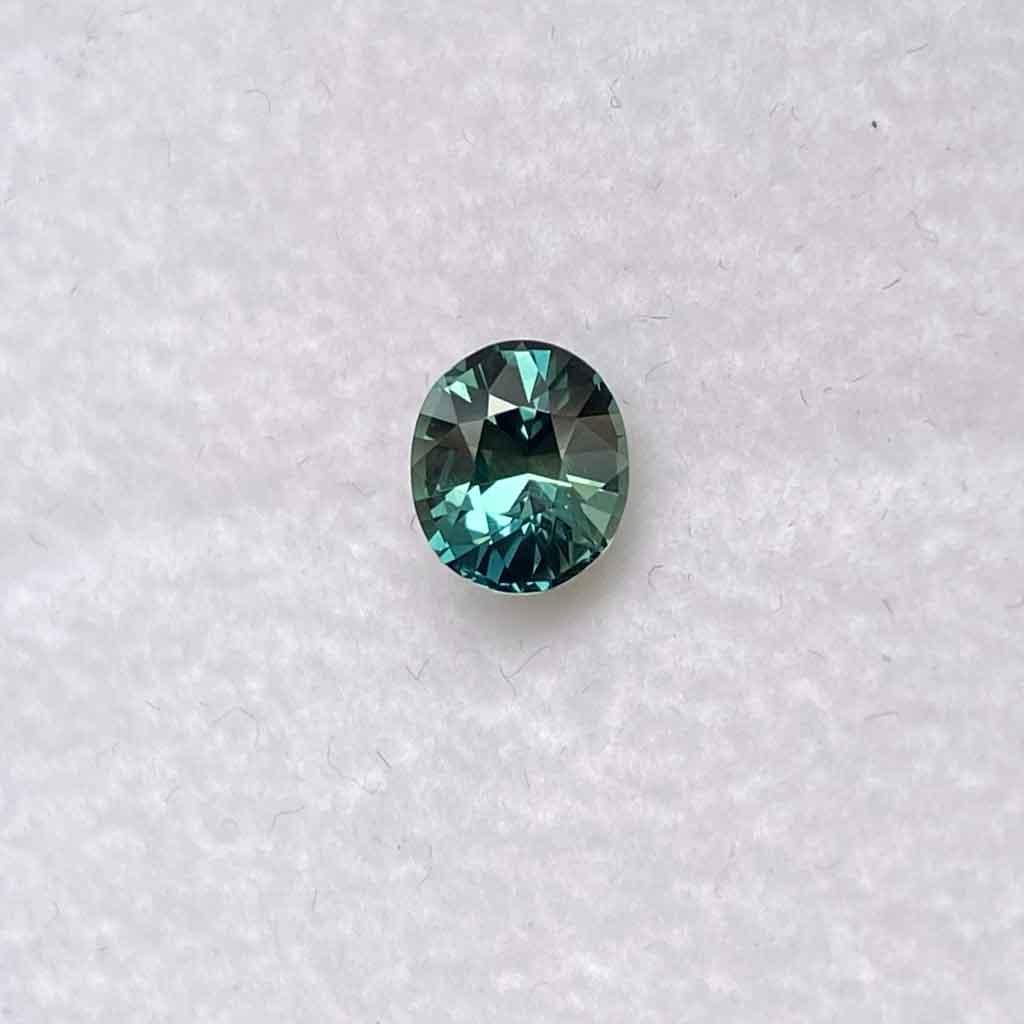 1.01ct oval Madagascan teal sapphire - Lizunova Fine Jewels