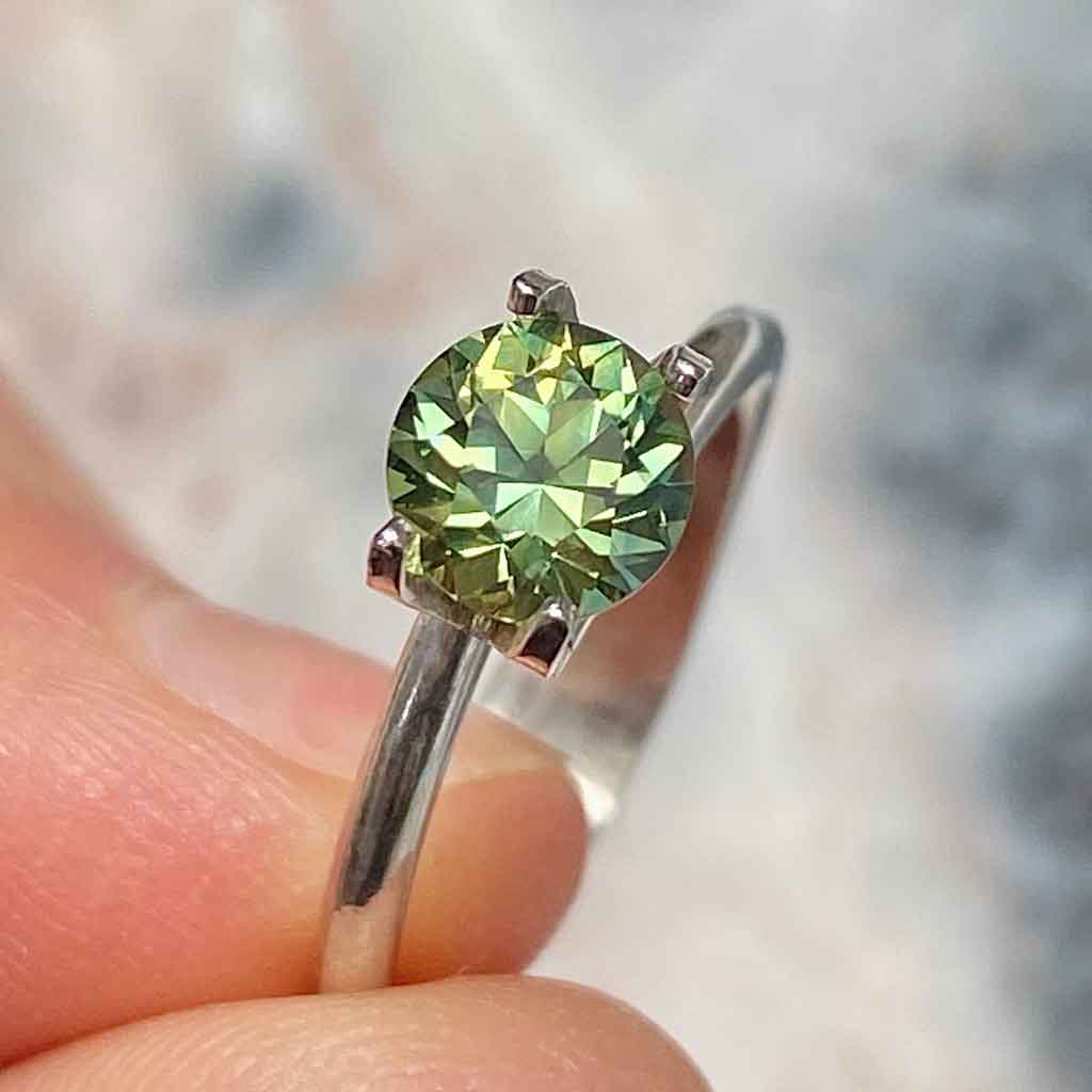 round-australian-light-green-sapphire-custom-engagement-ring-Sydney-jeweller-Lizunova-Fine-Jewels