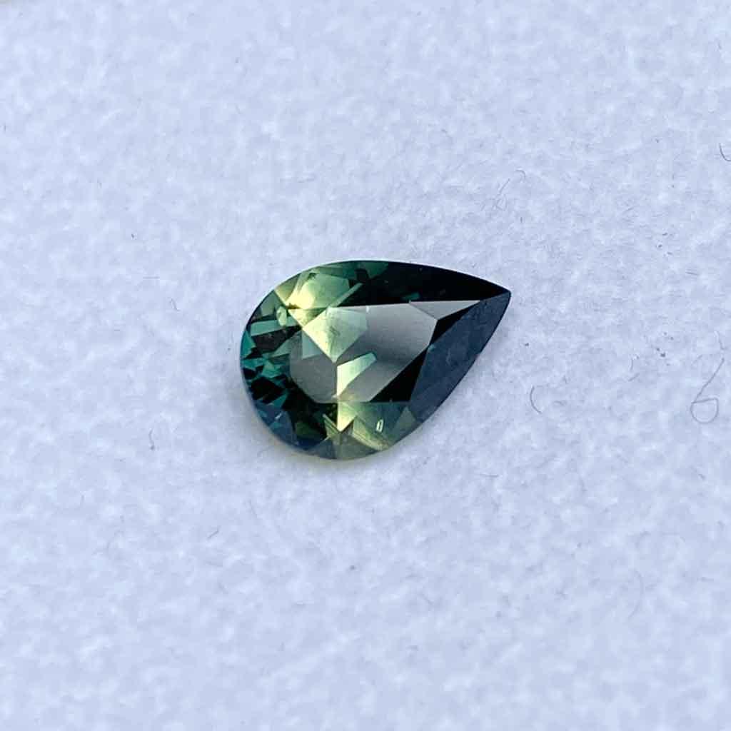 1.35ct pear cut Australian parti sapphire - Lizunova Fine Jewels