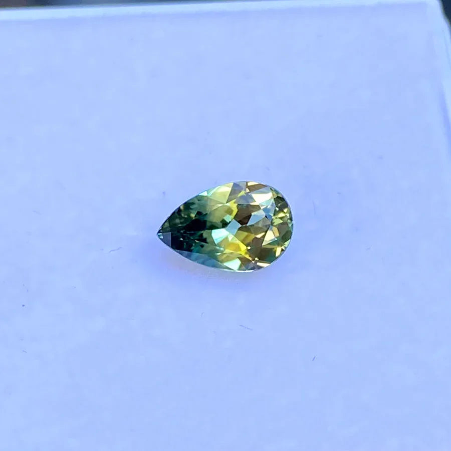 1.39ct pear cut Australian parti sapphire - Lizunova Fine Jewels