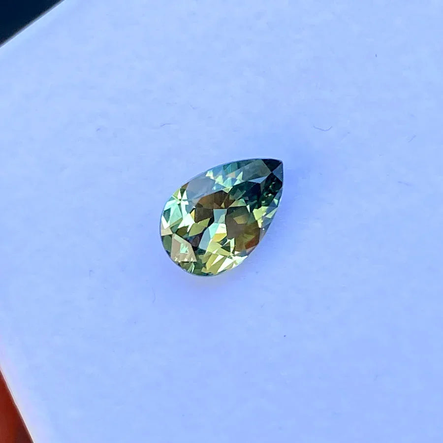 1.39ct pear cut Australian parti sapphire - Lizunova Fine Jewels