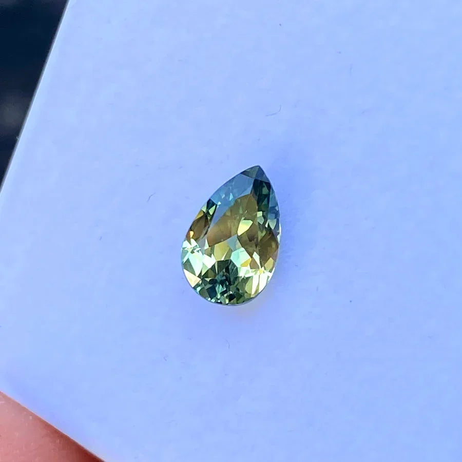 1.39ct pear cut Australian parti sapphire - Lizunova Fine Jewels