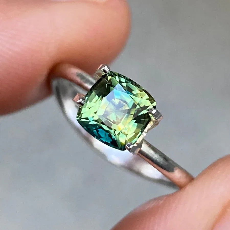 1.46ct cushion cut Australian parti sapphire - Lizunova Fine Jewels