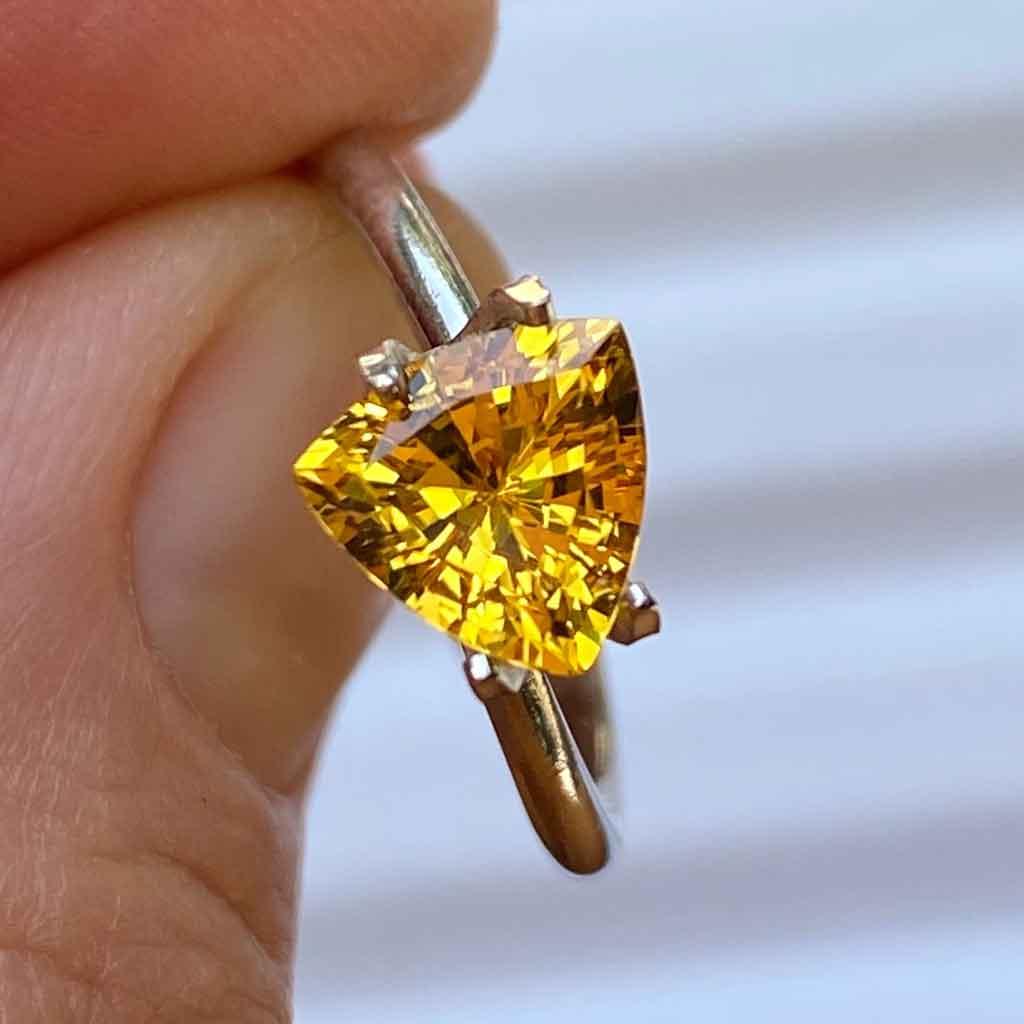 1.49ct trilliant yellow sapphire - Lizunova Fine Jewels