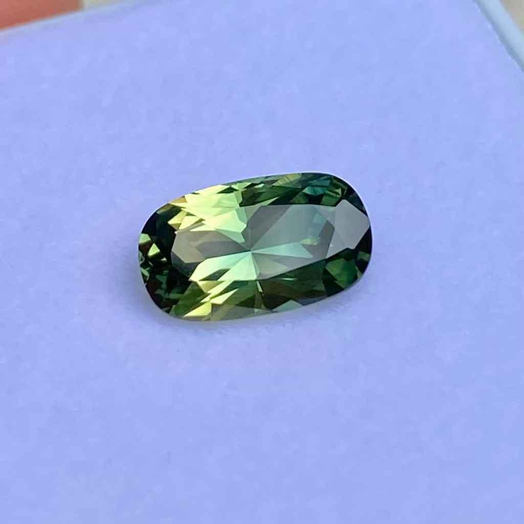 1.9ct cushion Australian teal parti sapphire - Lizunova Fine Jewels