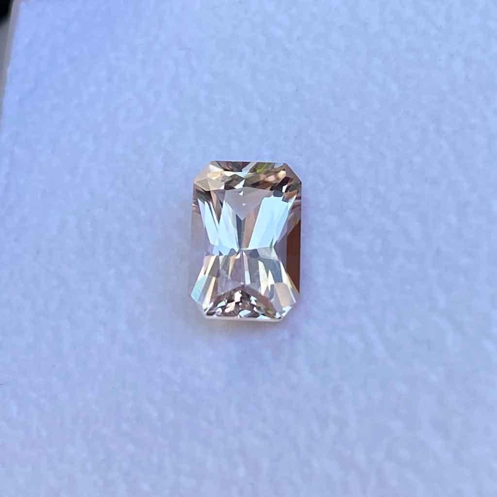 2.02ct emerald radiant cut light pink sapphire - Lizunova Fine Jewels