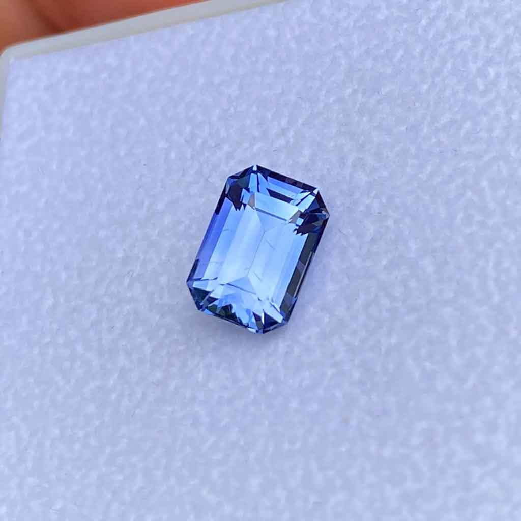 2.32ct emerald cut blue sapphire - Lizunova Fine Jewels