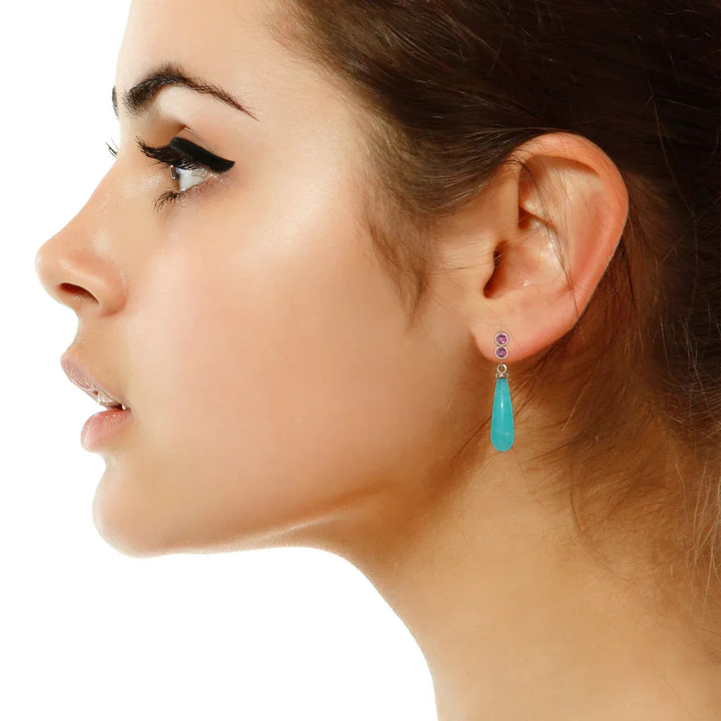 Amazon | Amazonite rhodolite garnet earrings - Lizunova Fine Jewels