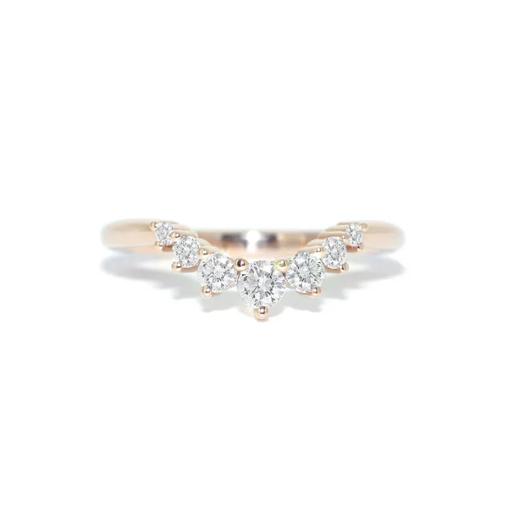 Ami | Curved diamond wedding band - Lizunova Fine Jewels