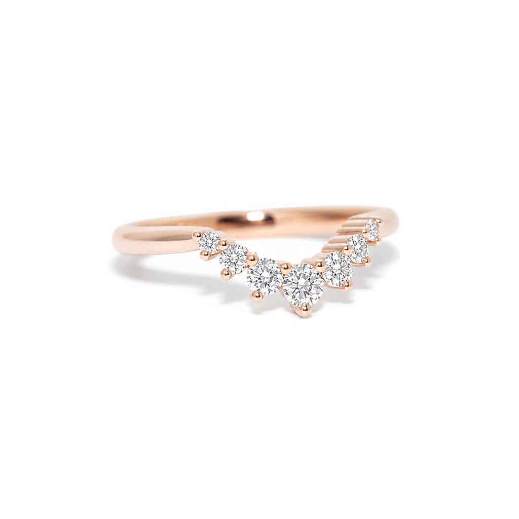 Ami - Curved diamond wedding band - Lizunova Fine Jewels