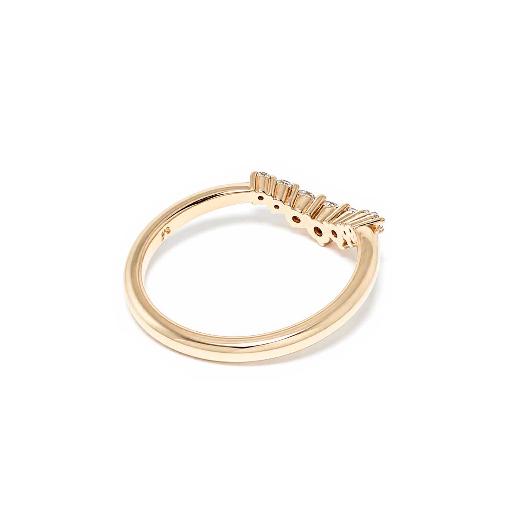 Ami - Curved diamond wedding band - Lizunova Fine Jewels