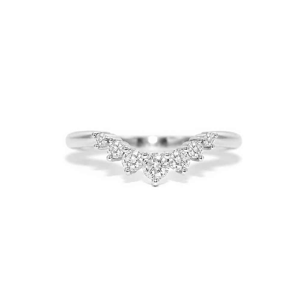 Ami | Curved diamond wedding band