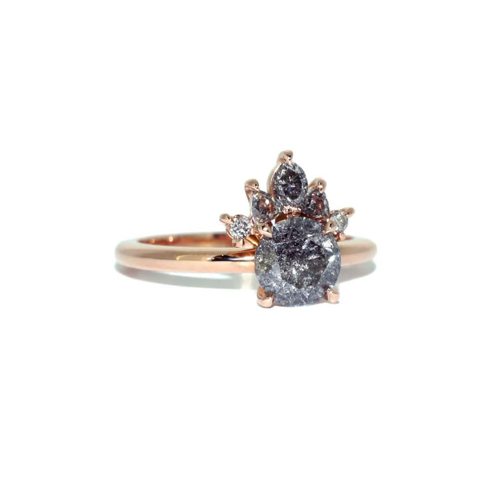 Anita | Salt & pepper diamond engagement ring - Lizunova Fine Jewels