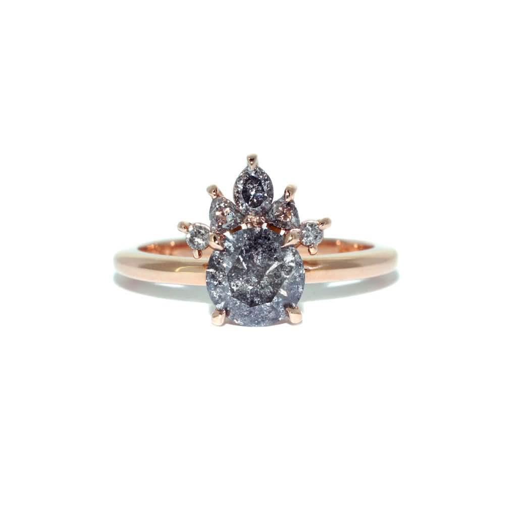 Anita | Salt & pepper diamond engagement ring - Lizunova Fine Jewels