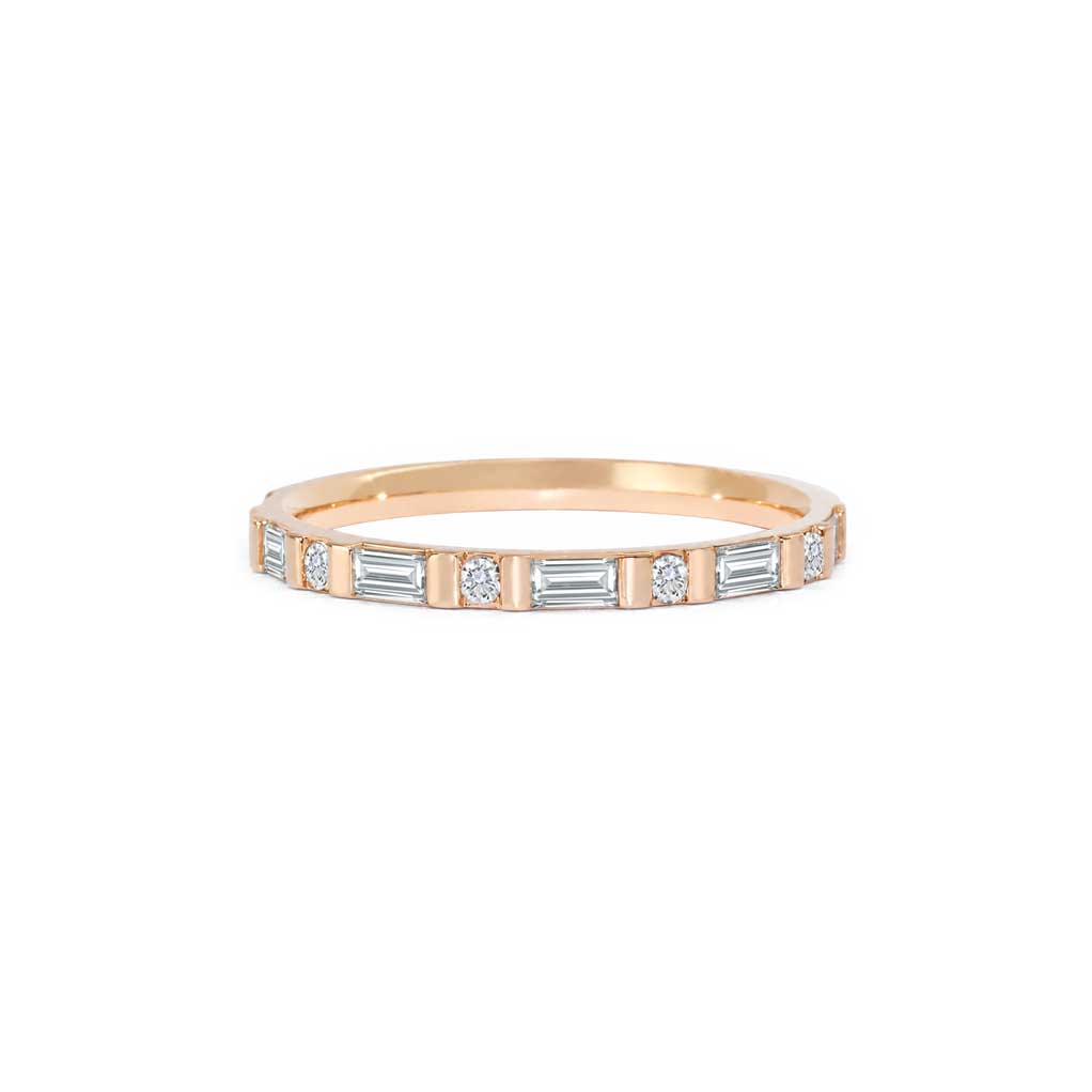 Anna - Baguette and round diamond wedding ring, Lizunova Fine Jewels