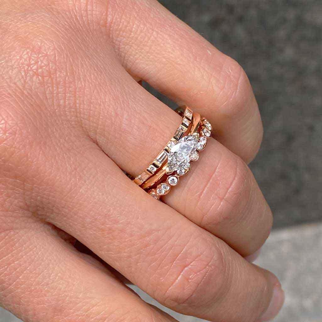 Pia | Vintage diamond wedding ring - Lizunova Fine Jewels