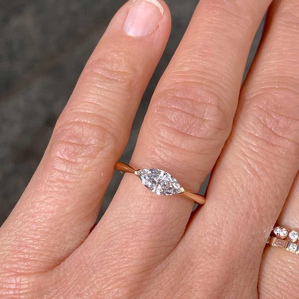 Annabel | Salt and pepper diamond engagement ring - Lizunova Fine Jewels