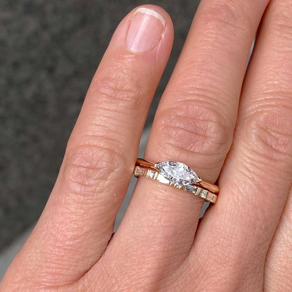 Annabel | Salt and pepper diamond engagement ring - Lizunova Fine Jewels
