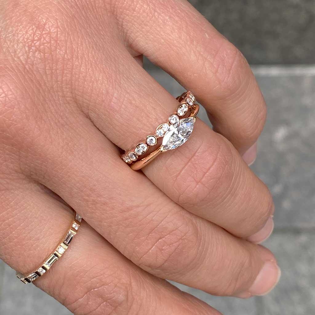 Annabel | Salt and pepper diamond engagement ring - Lizunova Fine Jewels