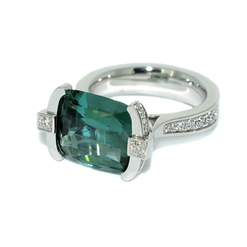 Atlantic | Tourmaline & diamond ring - Lizunova Fine Jewels