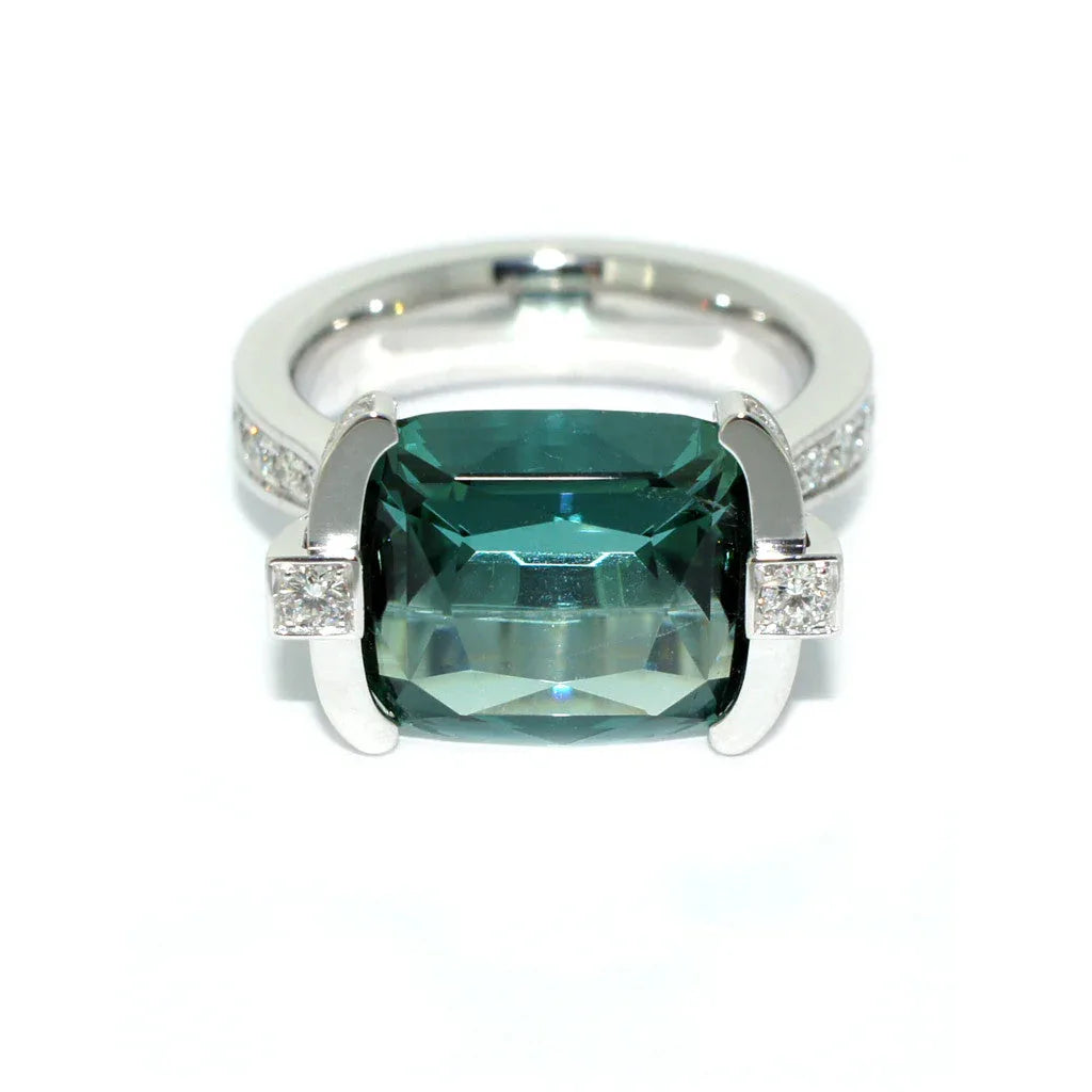 Atlantic | Tourmaline & diamond ring - Lizunova Fine Jewels