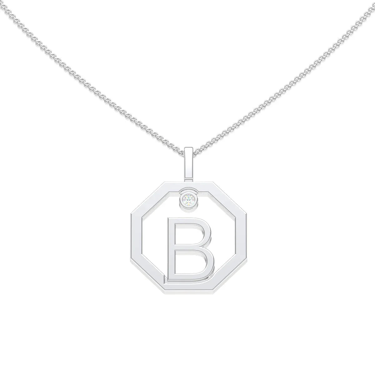 Initial pendant B - Lizunova Fine Jewels