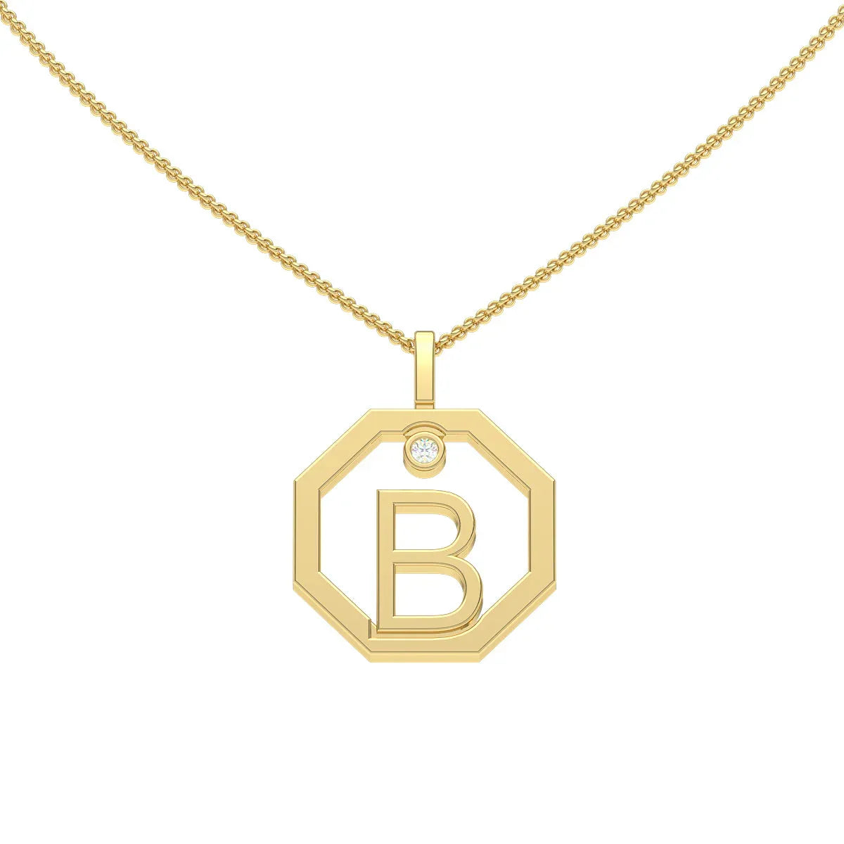 Initial pendant B - Lizunova Fine Jewels
