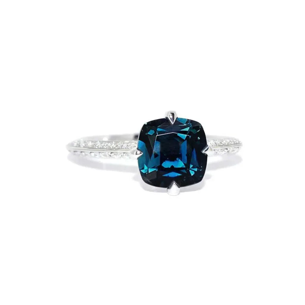 Ballets Russes | Teal sapphire engagement ring - Lizunova Fine Jewels