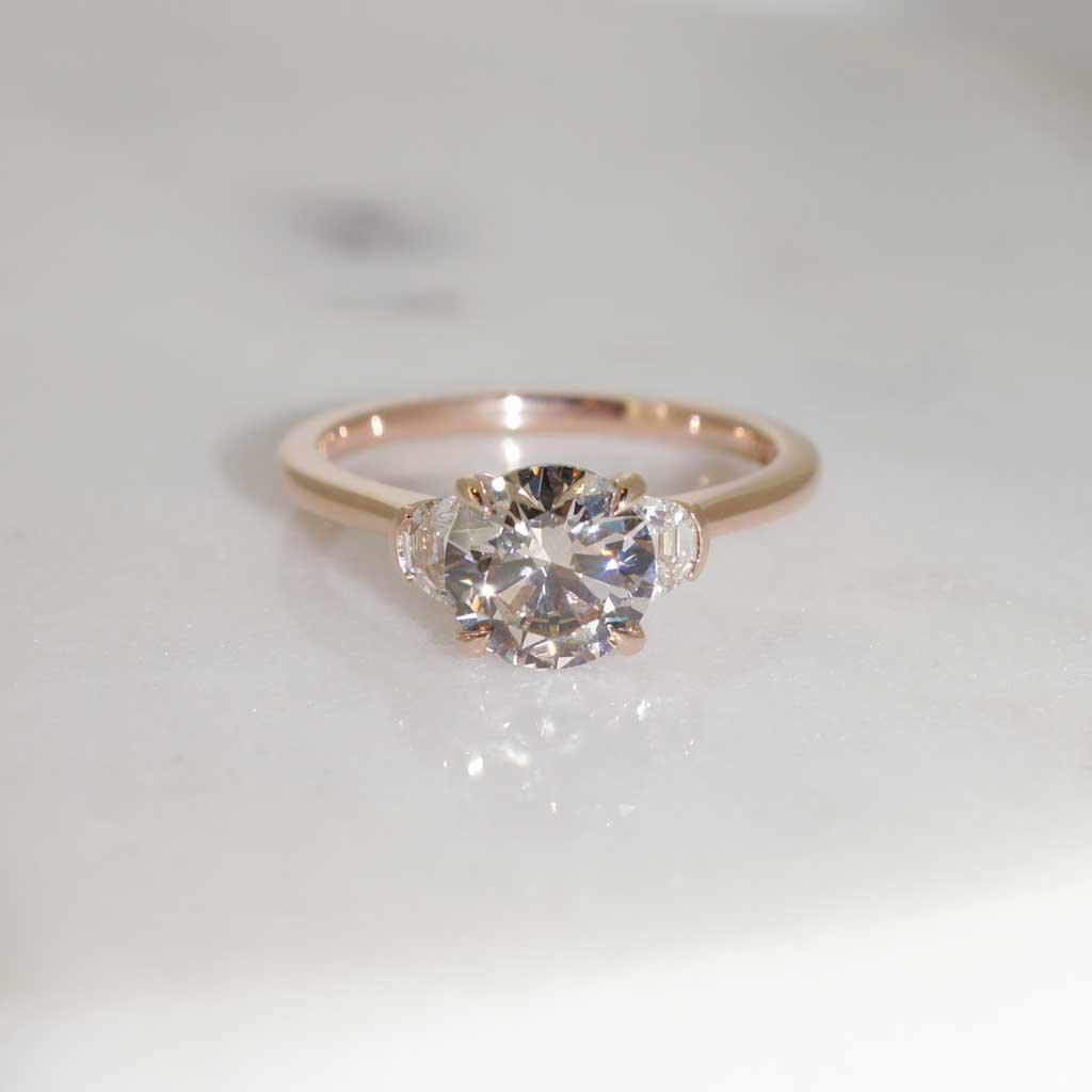 Bec | Champagne diamond engagement ring - Lizunova Fine Jewels