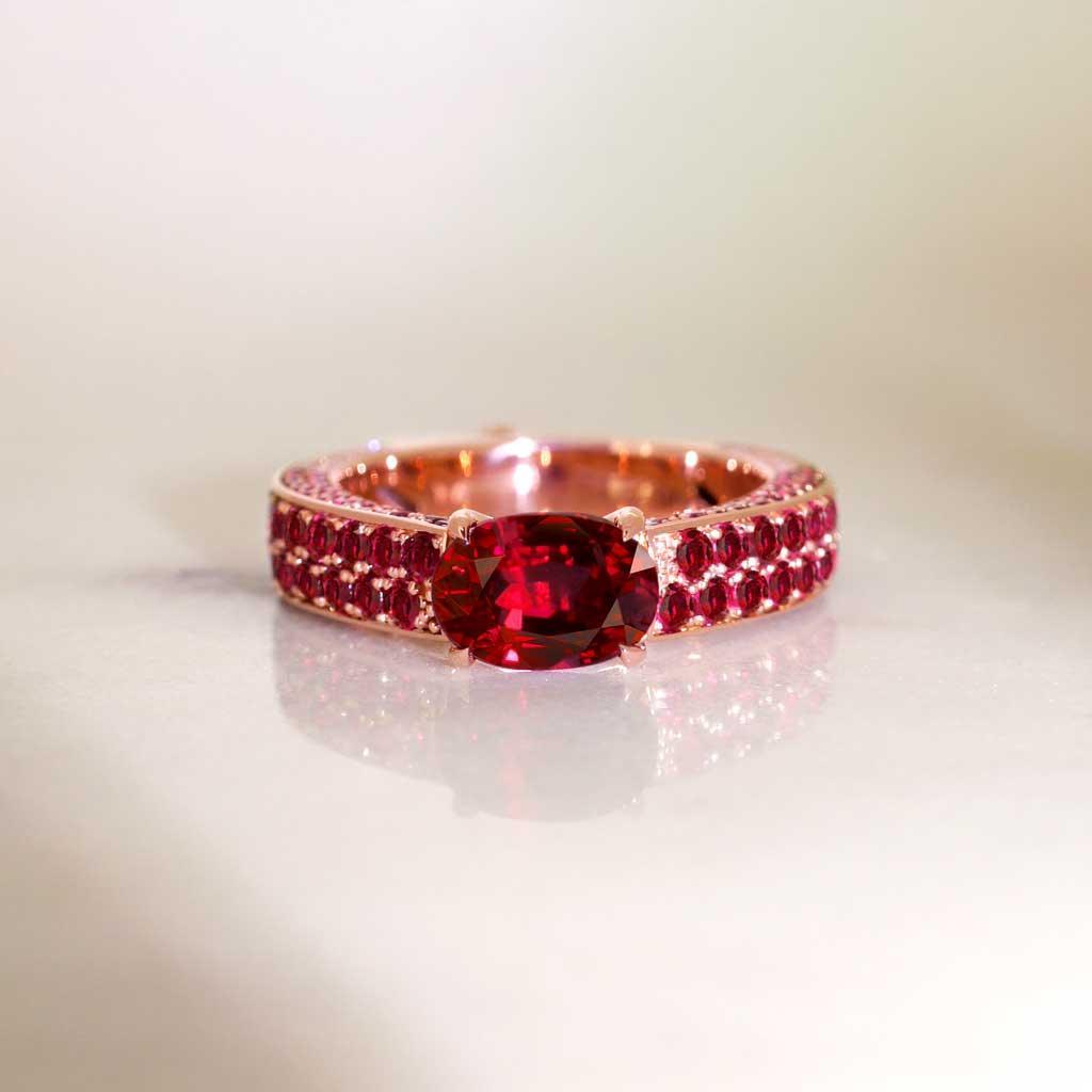 Ode | Ruby & diamond ring - Lizunova Fine Jewels