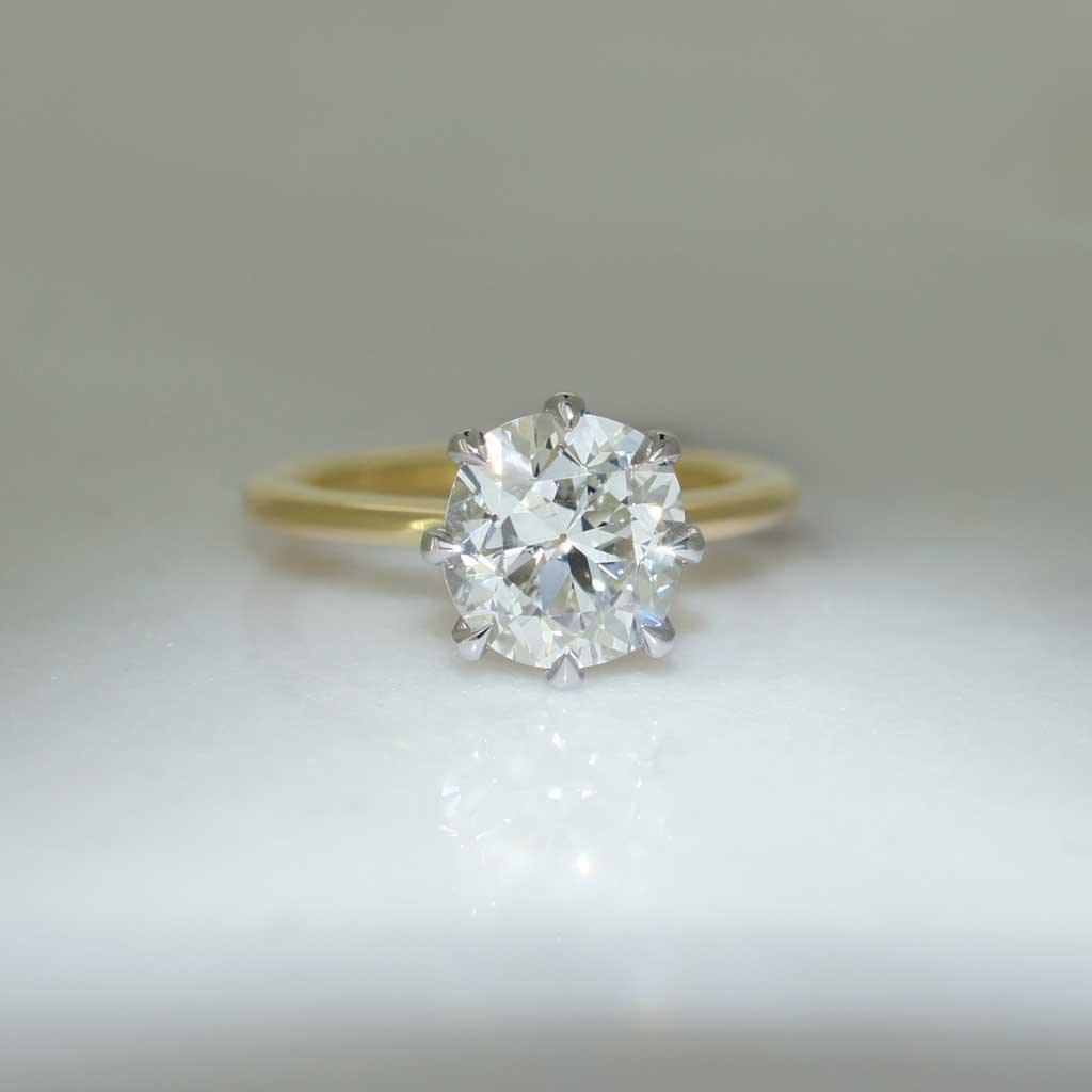 Beth | Antique old mine diamond engagement ring - Lizunova Fine Jewels