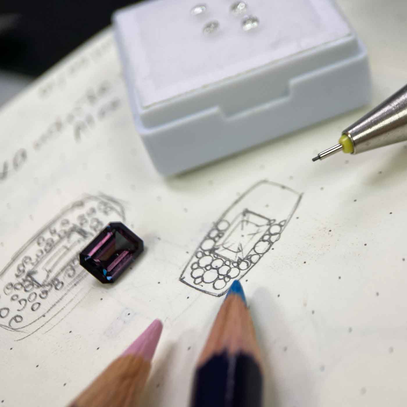 Bespoke jewellery design at Sydney jeweller Lizunova, Australia