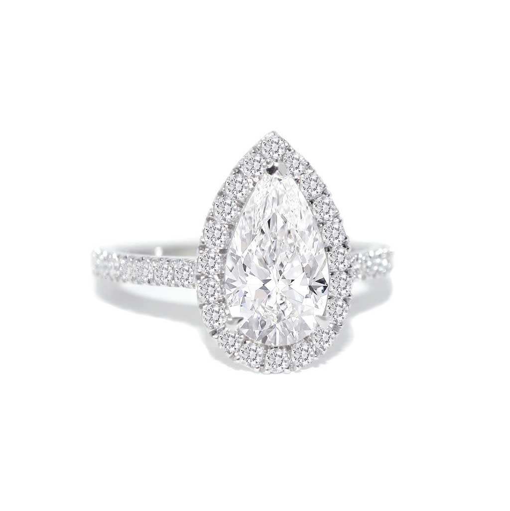 Astrid | Diamond halo engagement ring - Lizunova Fine Jewels