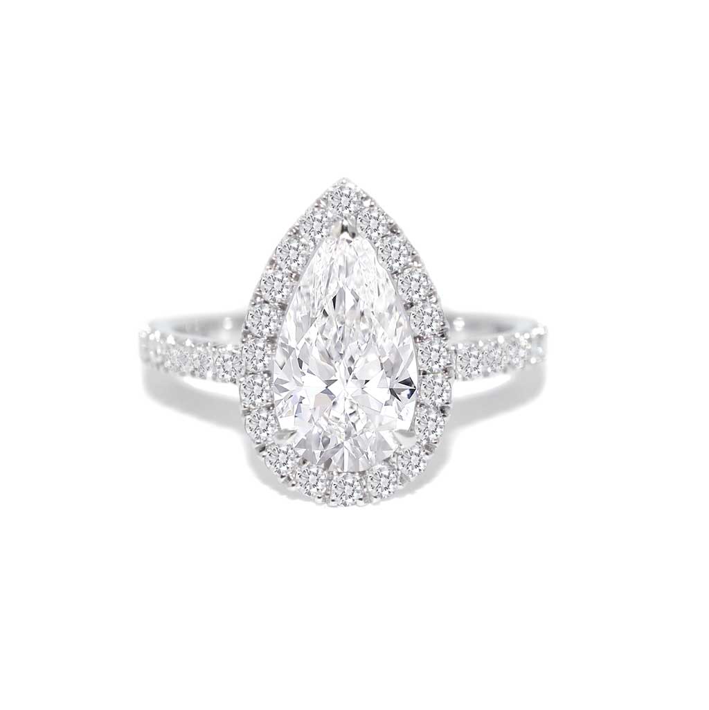 Astrid | Diamond halo engagement ring