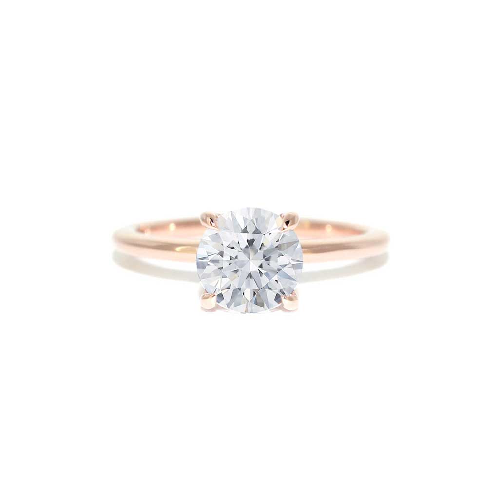 Lab diamond hidden halo engagement ring by Sydney jeweller Lizunova Fine Jewels