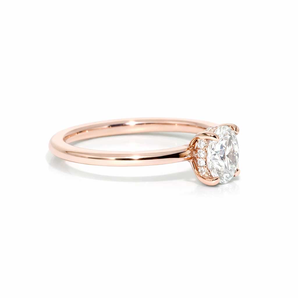 Lab diamond Hidden halo engagement ring by Sydney jeweller Lizunova Fine Jewels