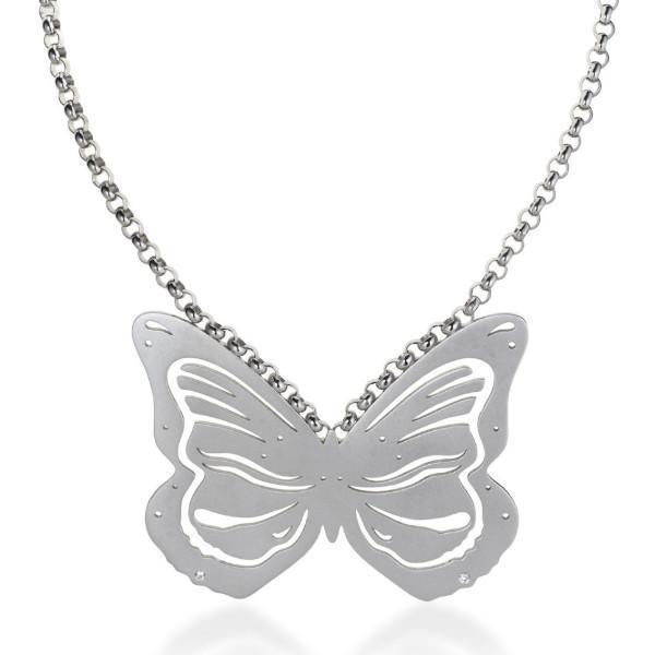 Butterfly | Silver & diamond necklace - Lizunova Fine Jewels