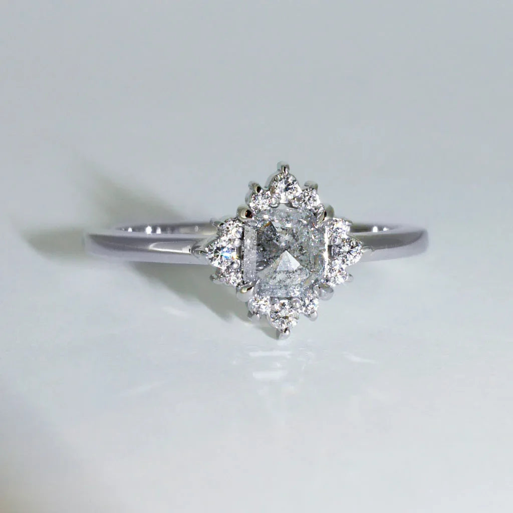 Cara | Salt & pepper diamond engagement ring - Lizunova Fine Jewels
