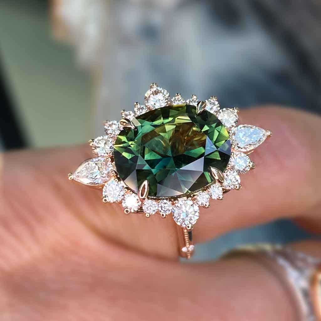 Chloe - Vintage inspired sapphire & diamond engagement ring - Lizunova Fine Jewels