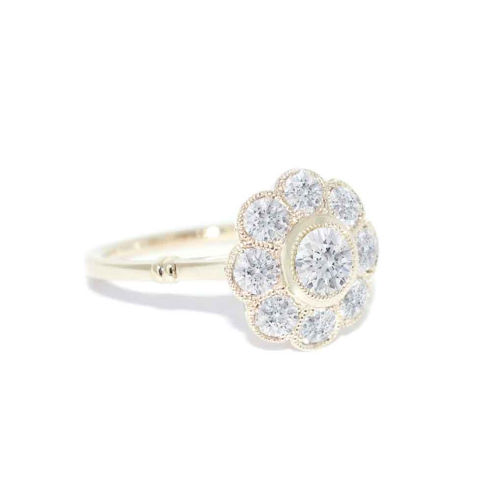 Daisy | Diamond halo engagement ring - Lizunova Fine Jewels