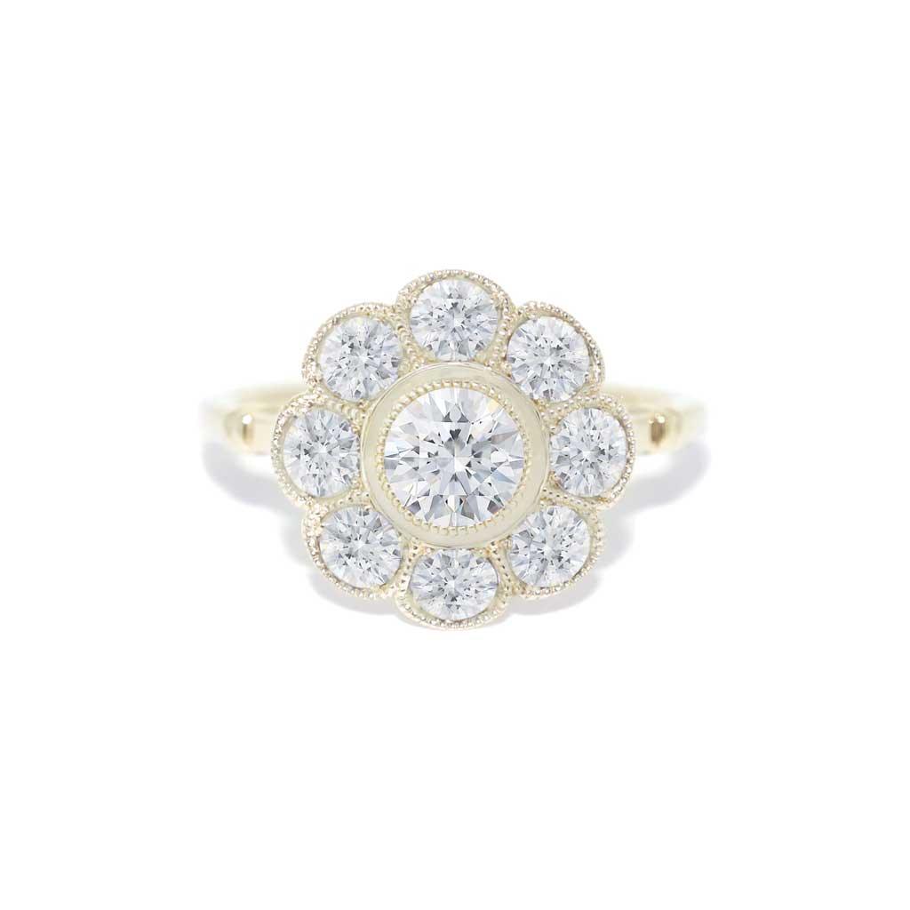 Daisy | Diamond halo engagement ring - Lizunova Fine Jewels