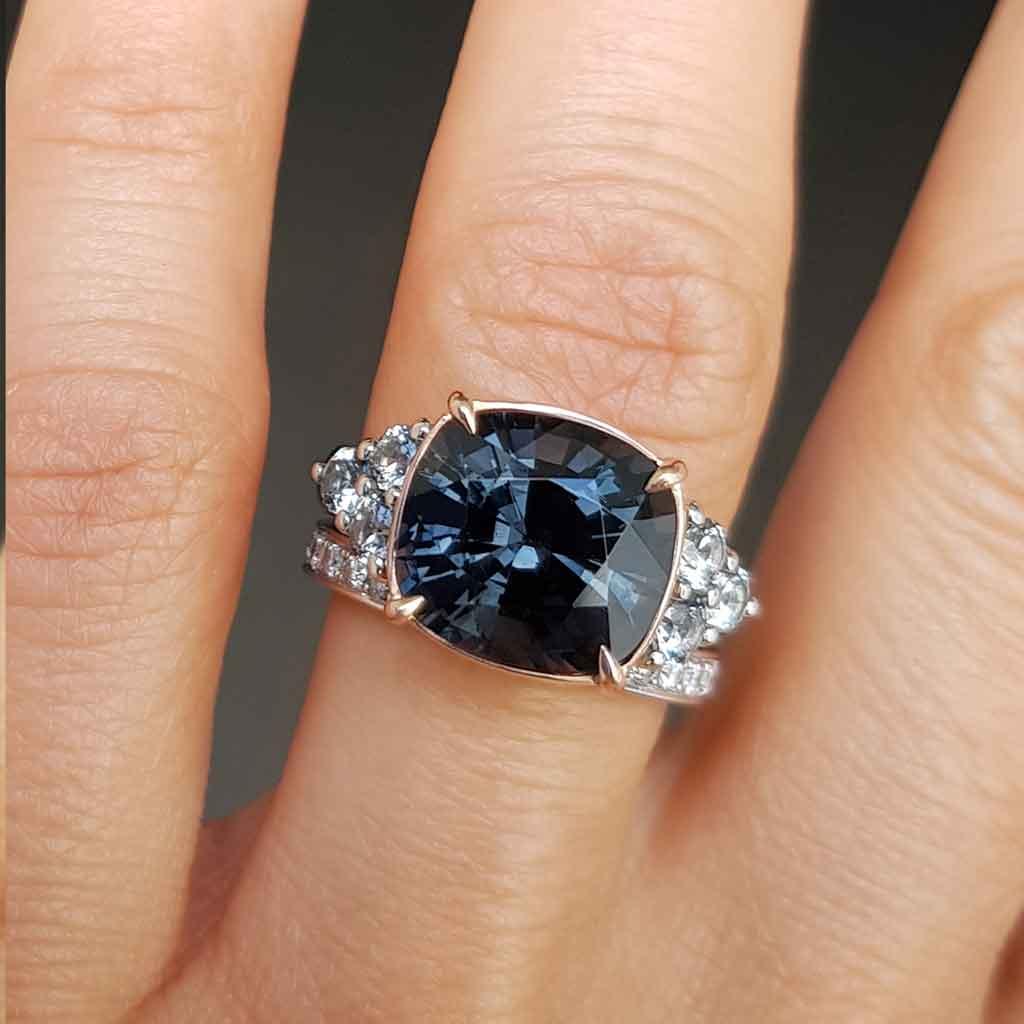Dita | Grey spinel engagement ring - Lizunova Fine Jewels