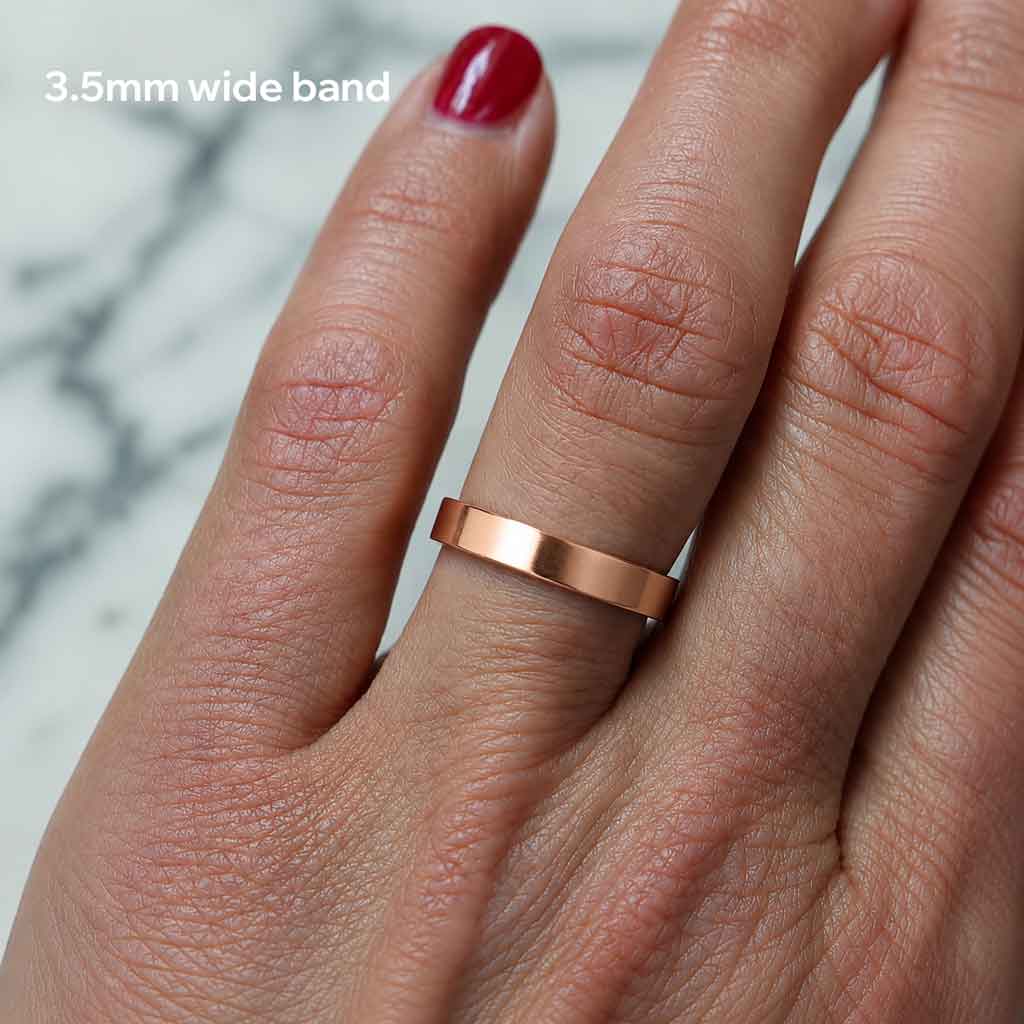Edith - square profile plain wedding ring rose gold - Lizunova Fine Jewels