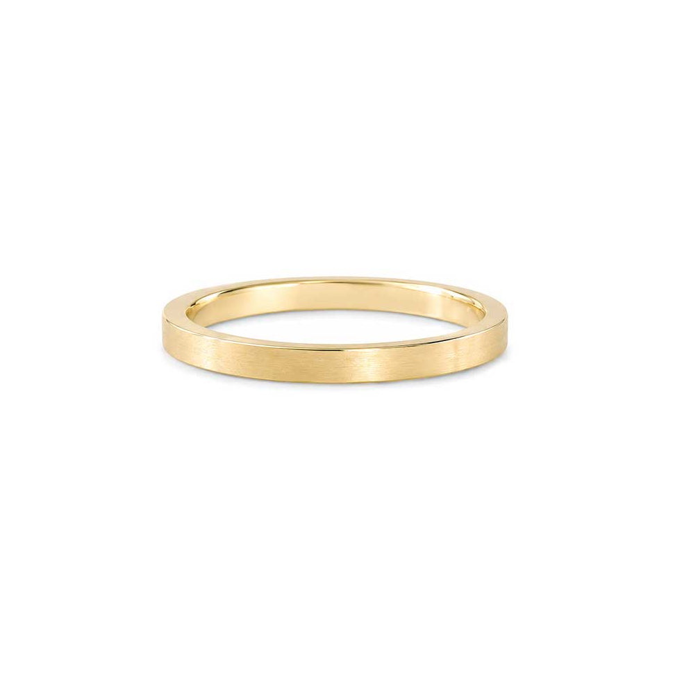 Edith - square profile plain wedding ring yellow gold - Lizunova Fine Jewels