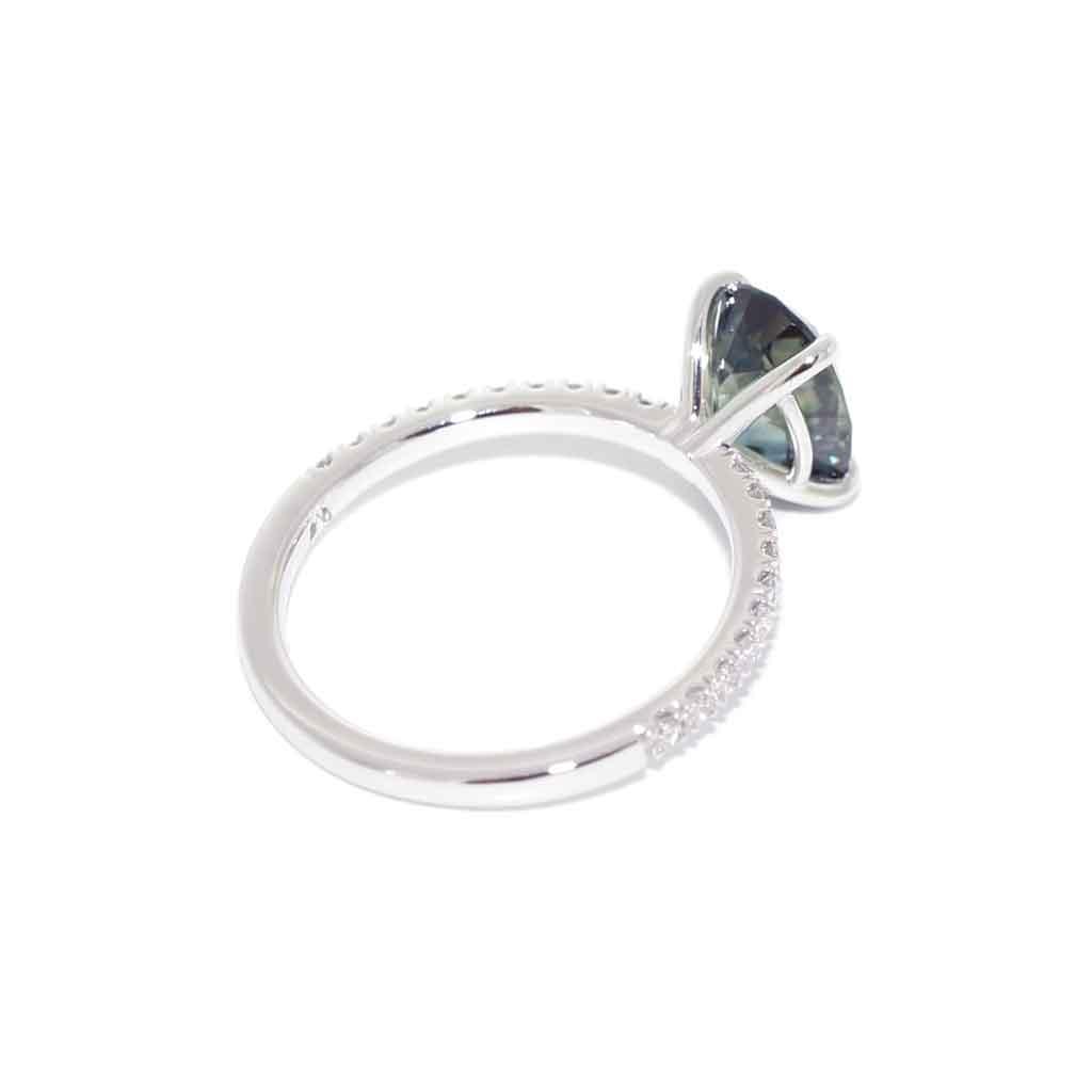 Elle | Teal parti sapphire engagement ring - Lizunova Fine Jewels
