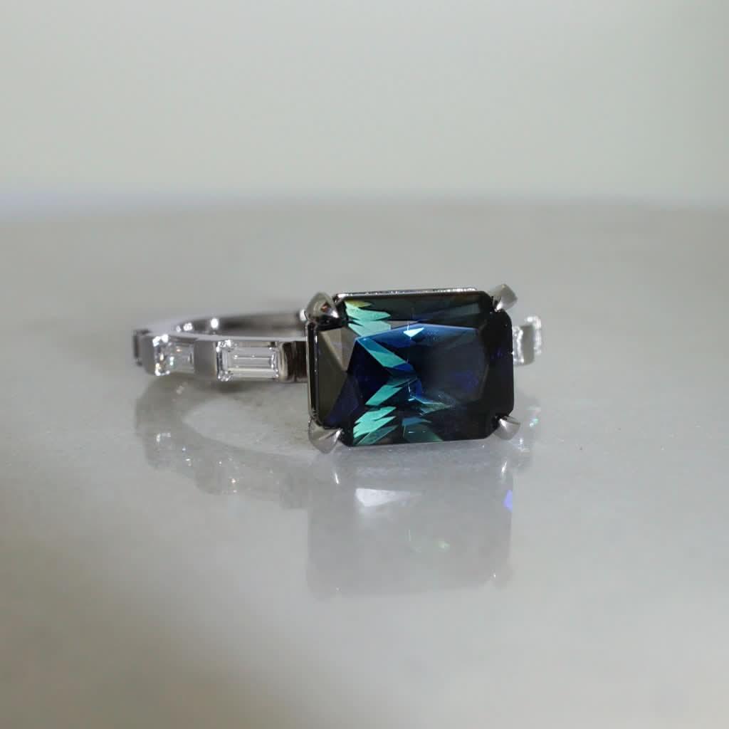 Ellis | Custom parti sapphire engagement ring - Lizunova Fine Jewels